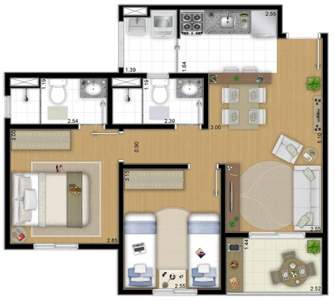 Apartamento à venda com 54m², 2 quartos com vaga - 9