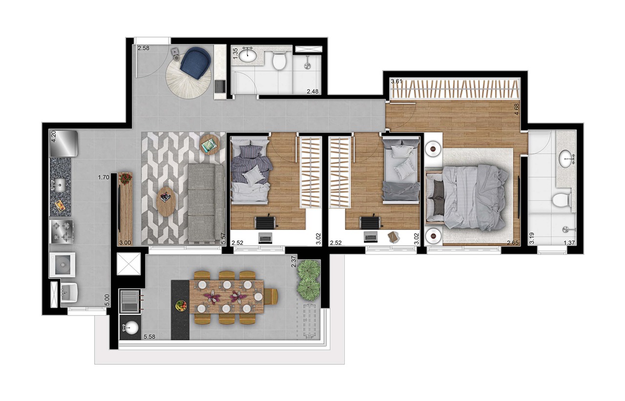 Apartamento à venda com 94m², 3 quartos com vaga - 19