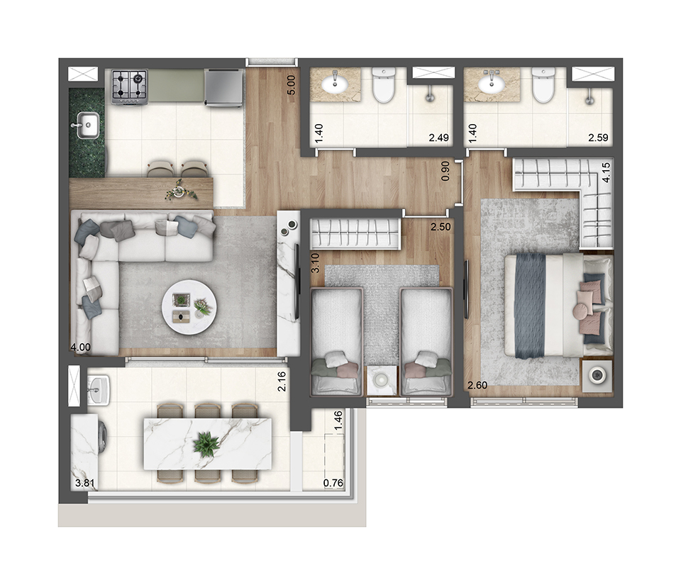 Apartamento à venda com 65m², 2 quartos com vaga - 18