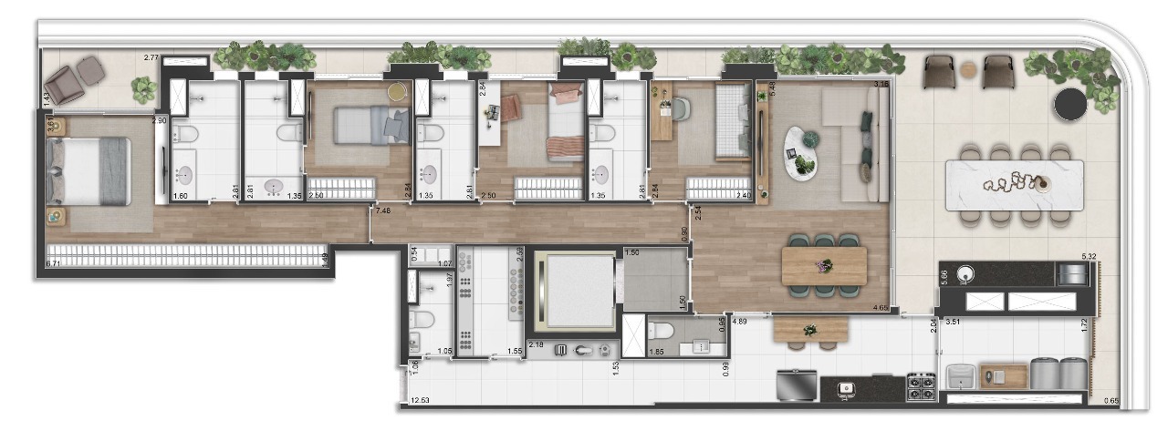 Apartamento à venda com 193m², 4 quartos com vaga - 32