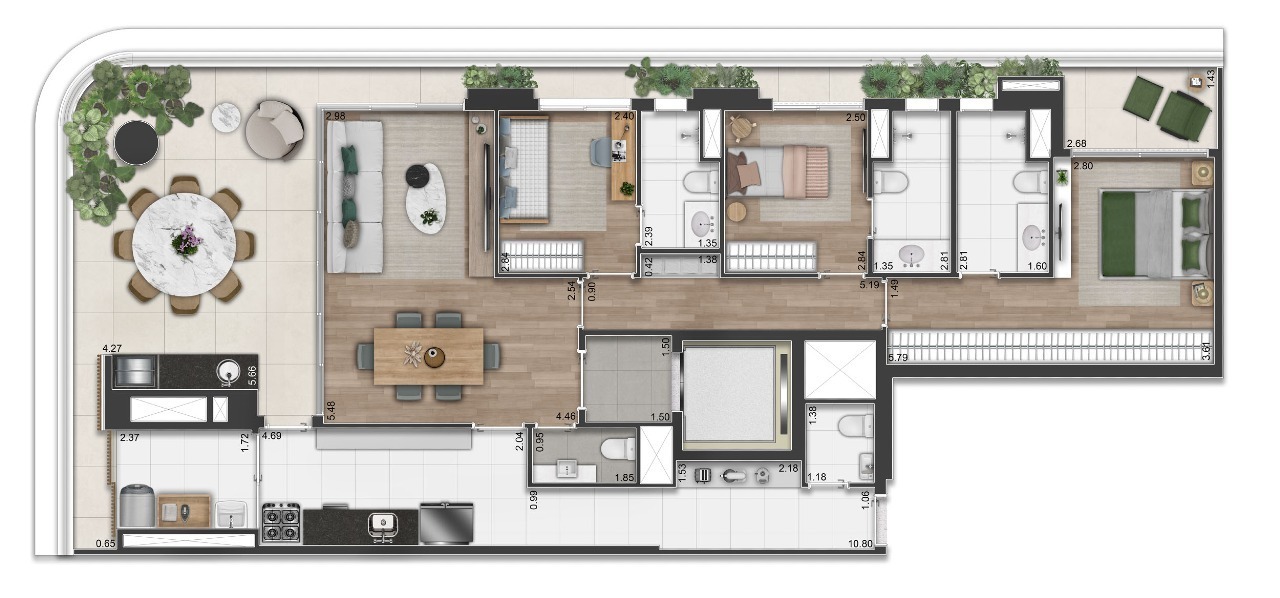 Apartamento à venda com 154m², 3 quartos com vaga - 32