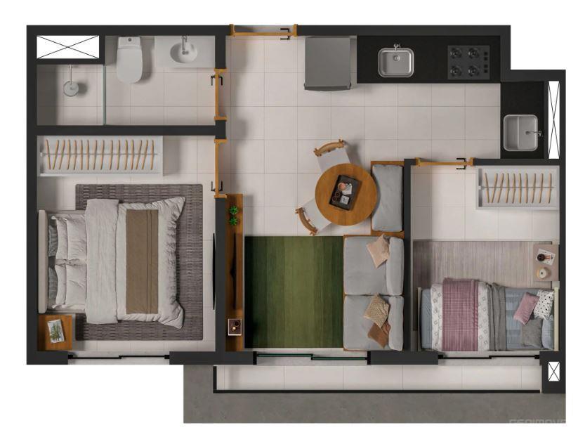 Apartamento à venda com 34m², 2 quartos sem vaga - 16