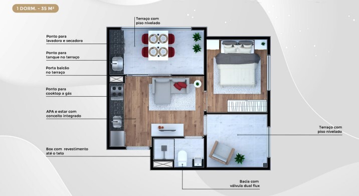 Apartamento à venda com 36m², 1 quarto sem vaga - 17