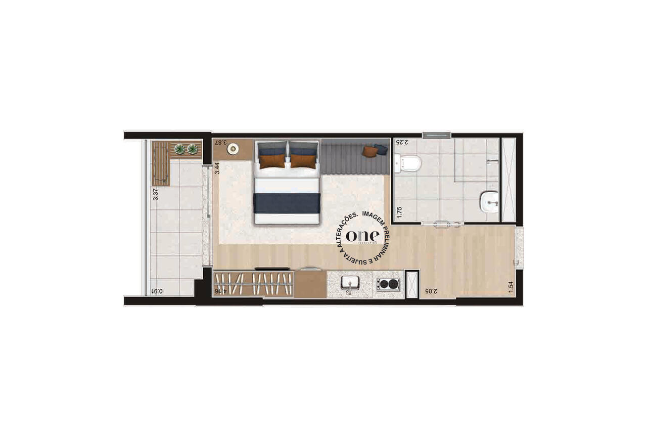 Studio à venda com 24m², 0 quartos sem vaga - 16