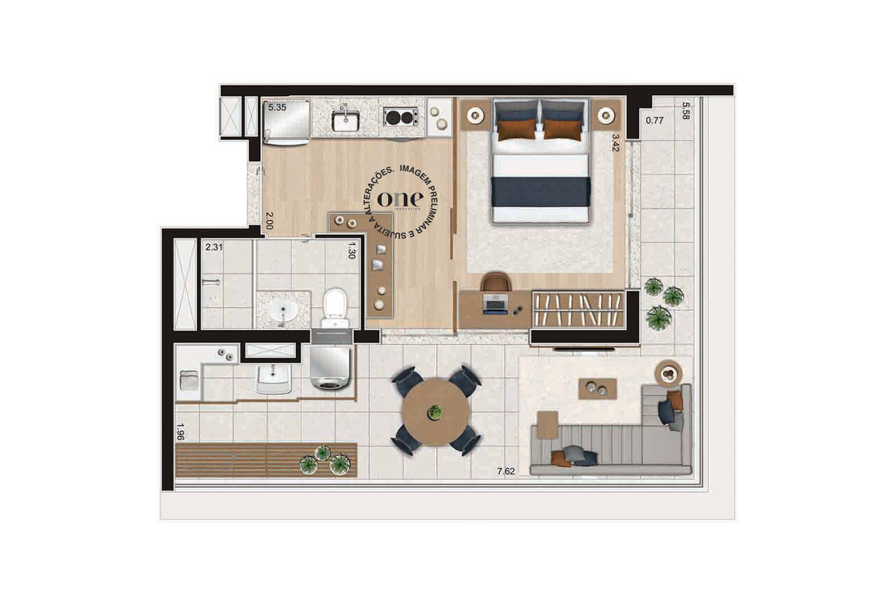 Apartamento à venda com 42m², 1 quarto sem vaga - 16