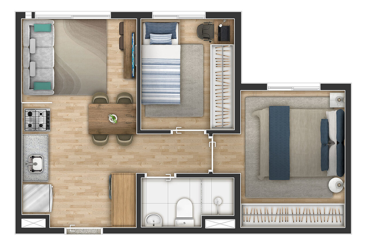 Apartamento à venda com 34m², 2 quartos sem vaga - 19