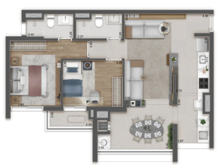 Apartamento à venda com 67m², 2 quartos com vaga - 20