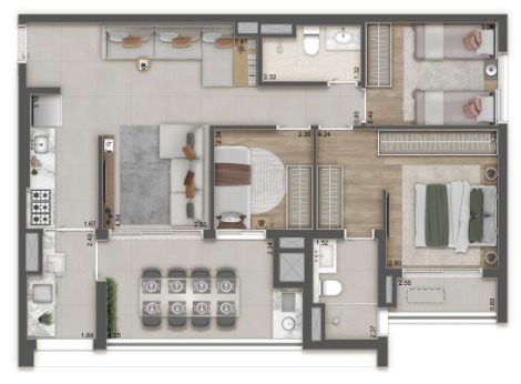 Apartamento à venda com 85m², 3 quartos com vaga - 20