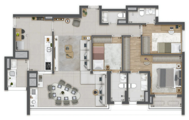 Apartamento à venda com 119m², 3 quartos com vaga - 20