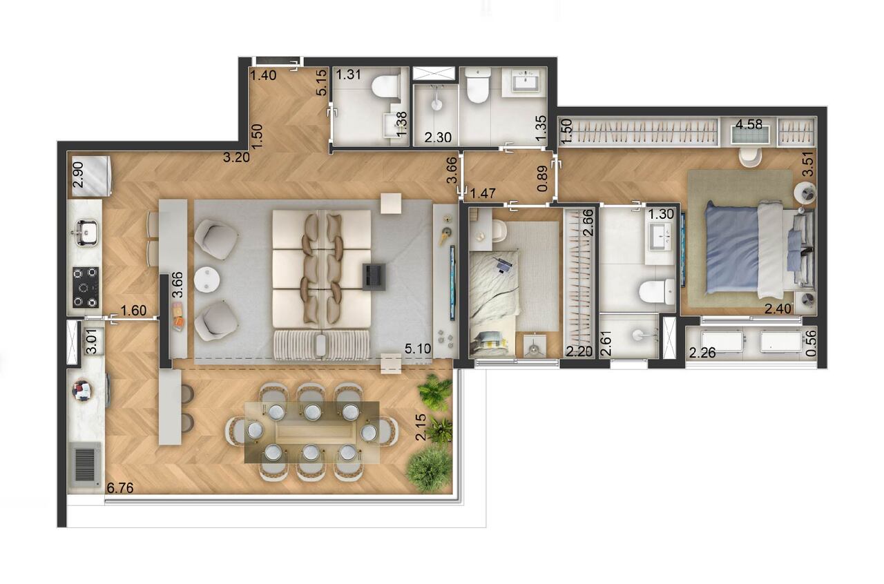 Apartamento à venda com 83m², 2 quartos com vaga - 23