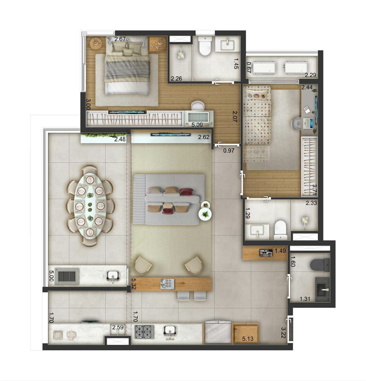 Apartamento à venda com 90m², 2 quartos com vaga - 23