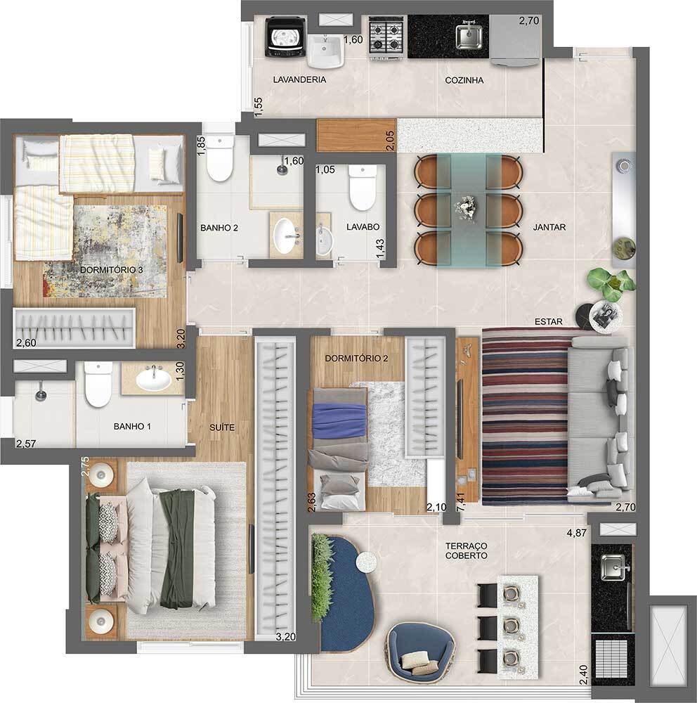 Apartamento à venda com 85m², 2 quartos com vaga - 23