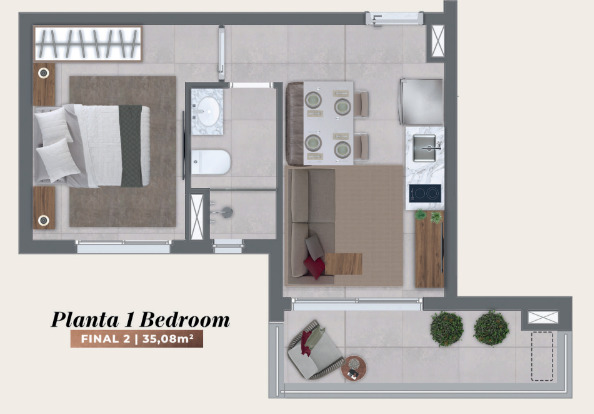 Apartamento à venda com 35m², 1 quarto sem vaga - 22