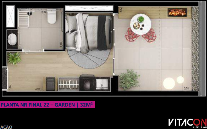 Studio à venda com 32m², 0 quartos sem vaga - 18