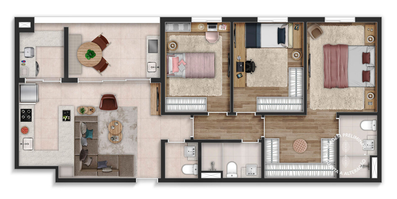 Apartamento à venda com 96m², 3 quartos com vaga - 18