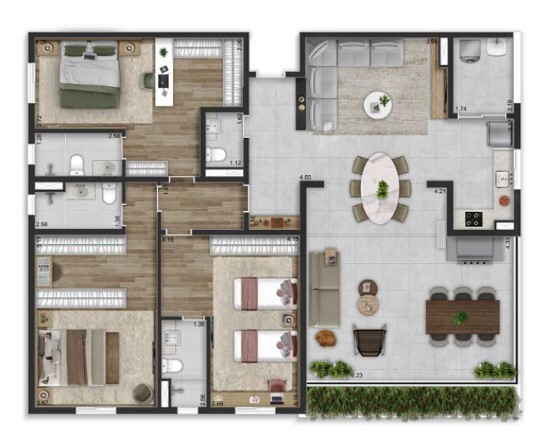 Apartamento à venda com 165m², 3 quartos com vaga - 18