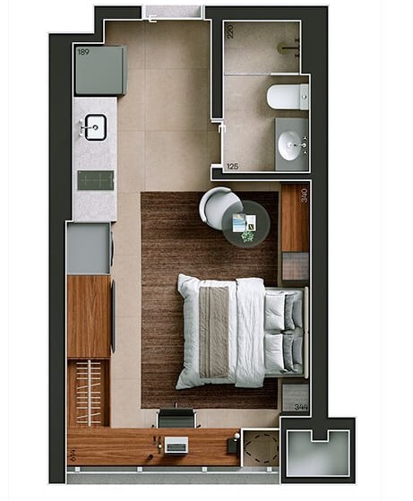 Studio à venda com 25m², 0 quartos sem vaga - 24