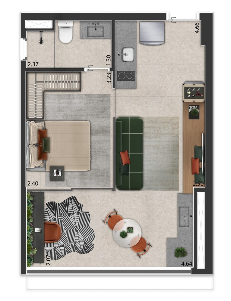 Apartamento à venda com 37m², 1 quarto sem vaga - 22