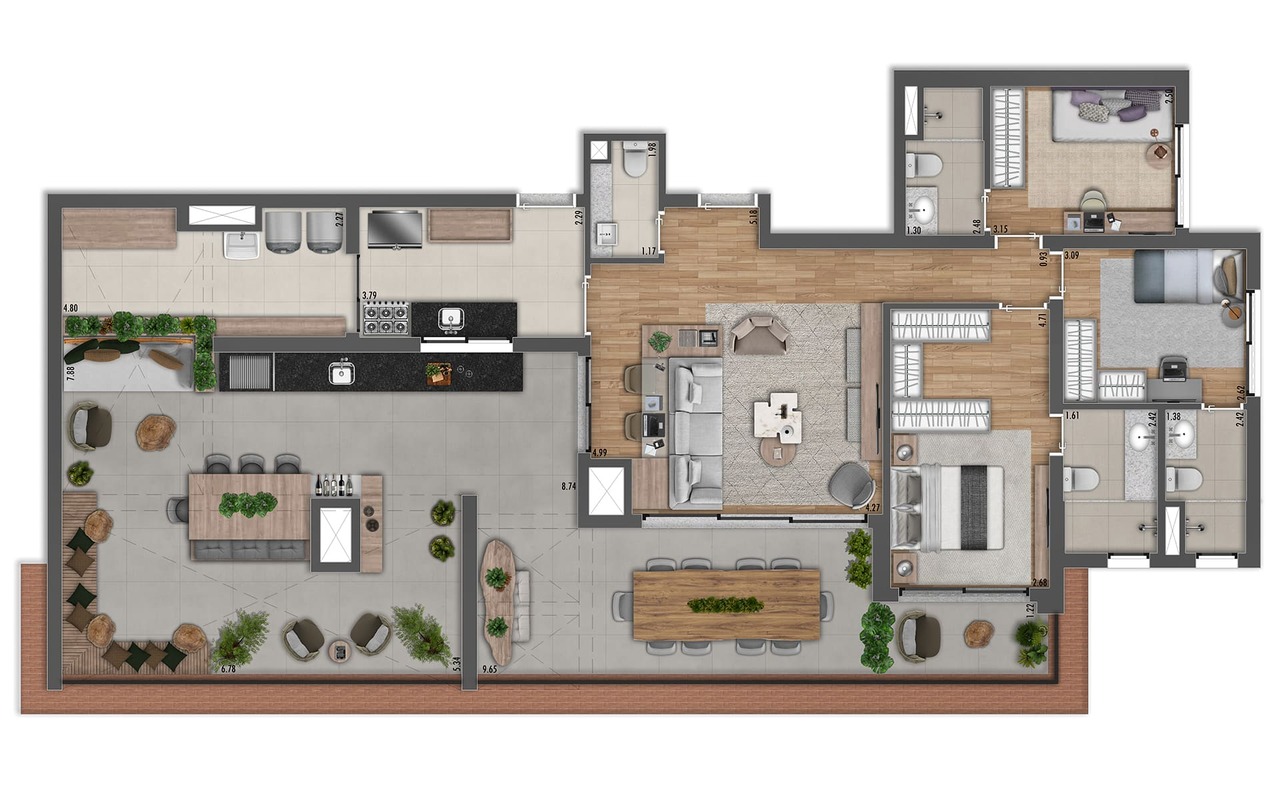 Apartamento à venda com 177m², 3 quartos com vaga - 18