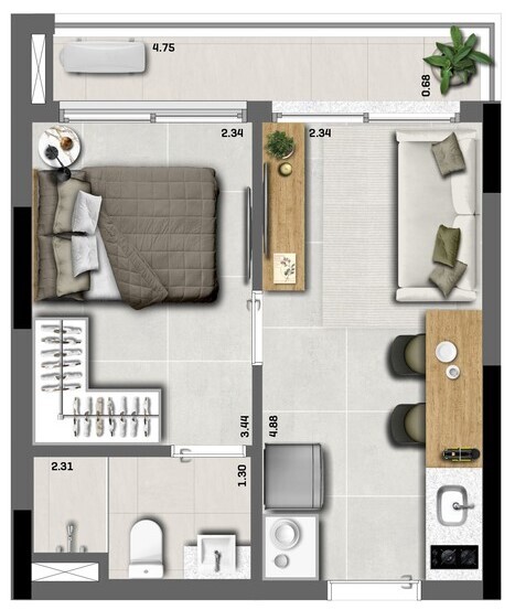 Apartamento à venda com 32m², 1 quarto sem vaga - 21