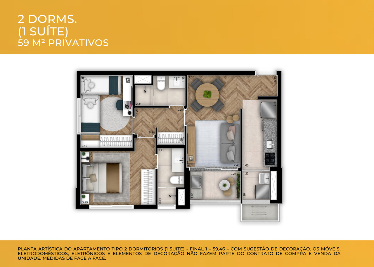 Apartamento à venda com 59m², 2 quartos com vaga - 19