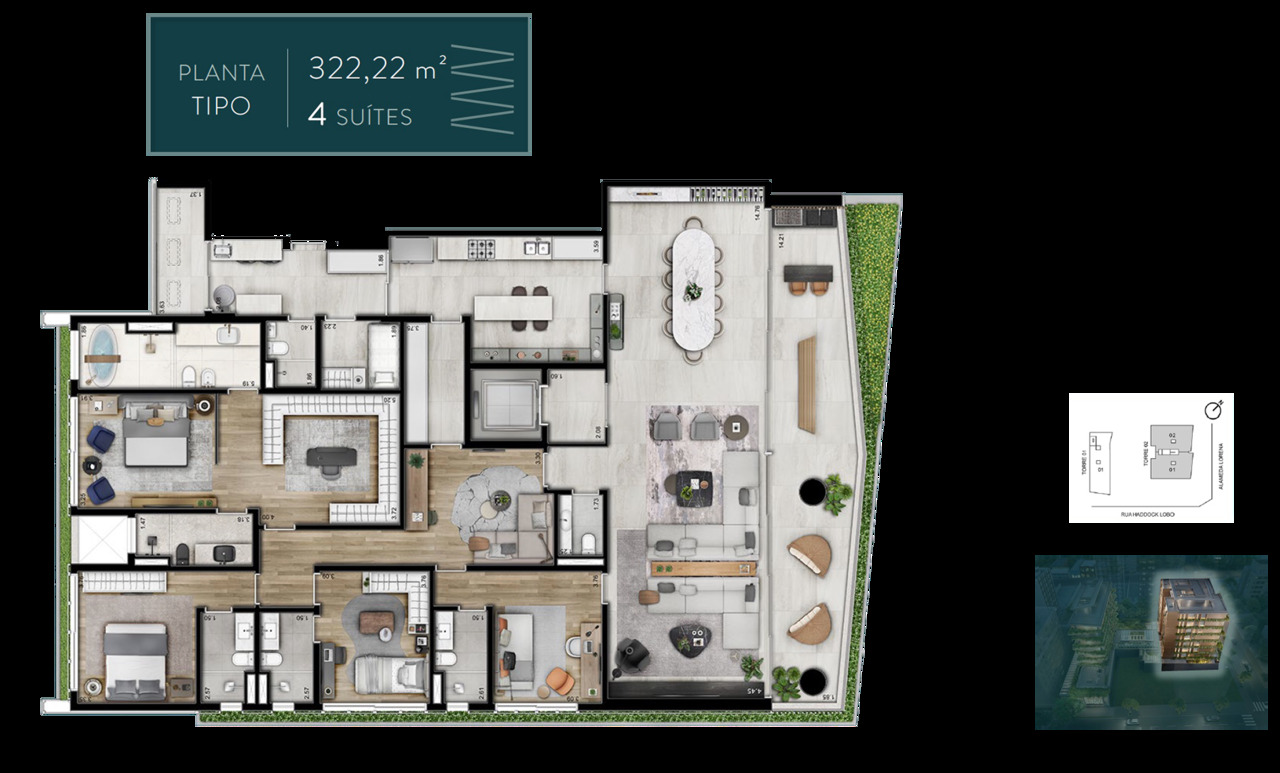 Apartamento à venda com 322m², 4 quartos com vaga - 16