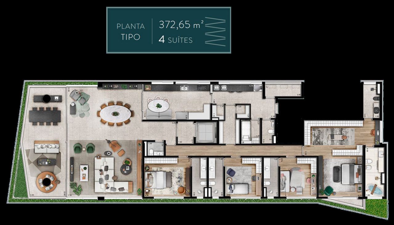 Apartamento à venda com 372m², 4 quartos com vaga - 16