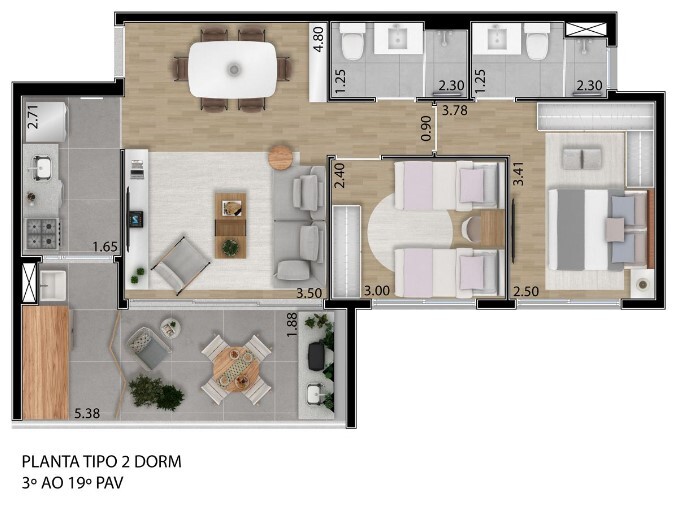 Apartamento à venda com 66m², 2 quartos com vaga - 18