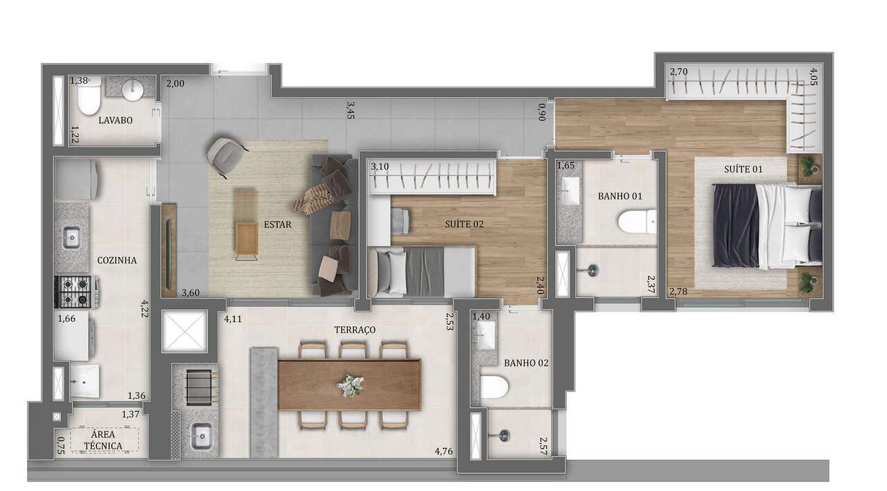 Apartamento à venda com 79m², 2 quartos com vaga - 18