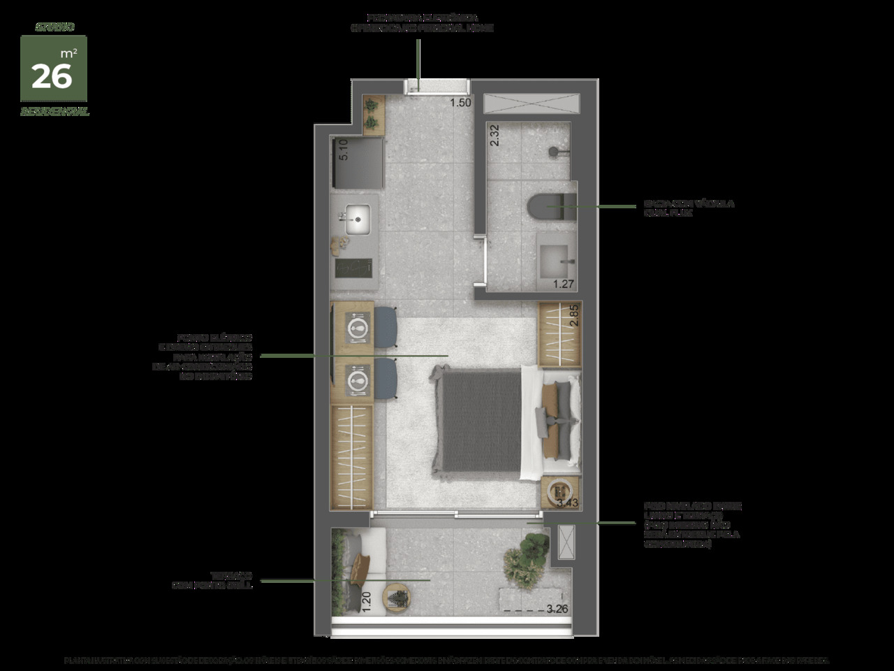 Studio à venda com 26m², 0 quartos sem vaga - 24