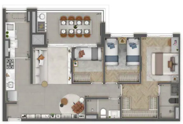 Apartamento à venda com 85m², 3 quartos com vaga - 24