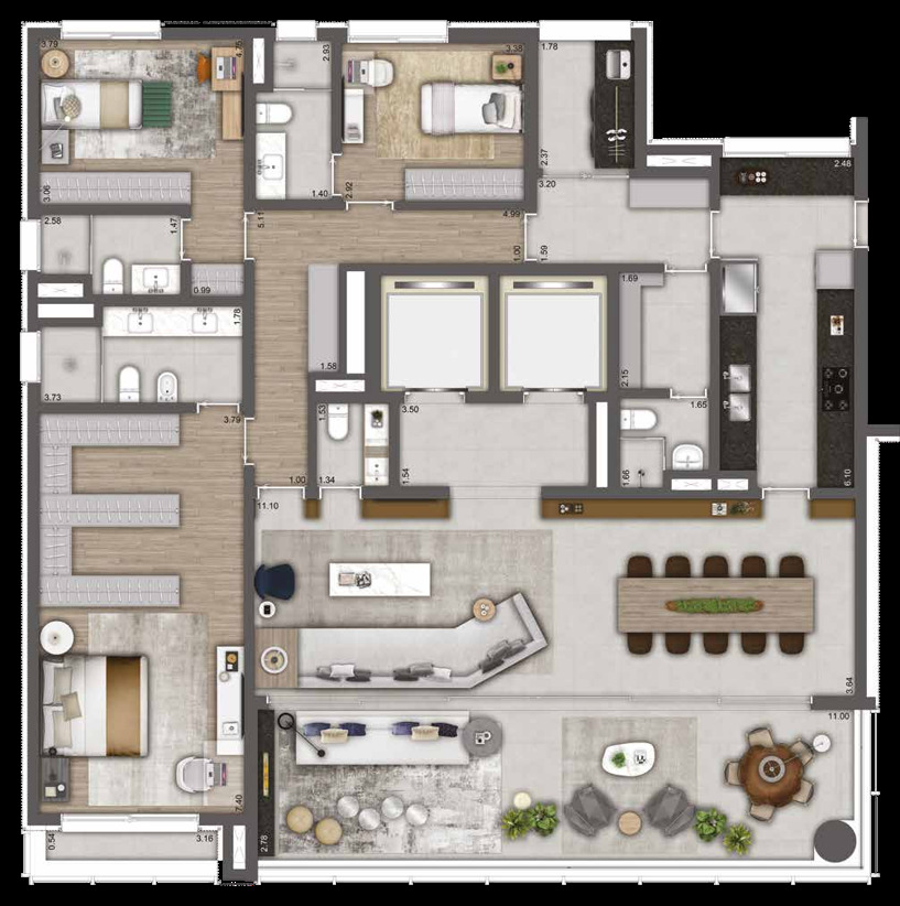 Apartamento à venda com 240m², 3 quartos com vaga - 23