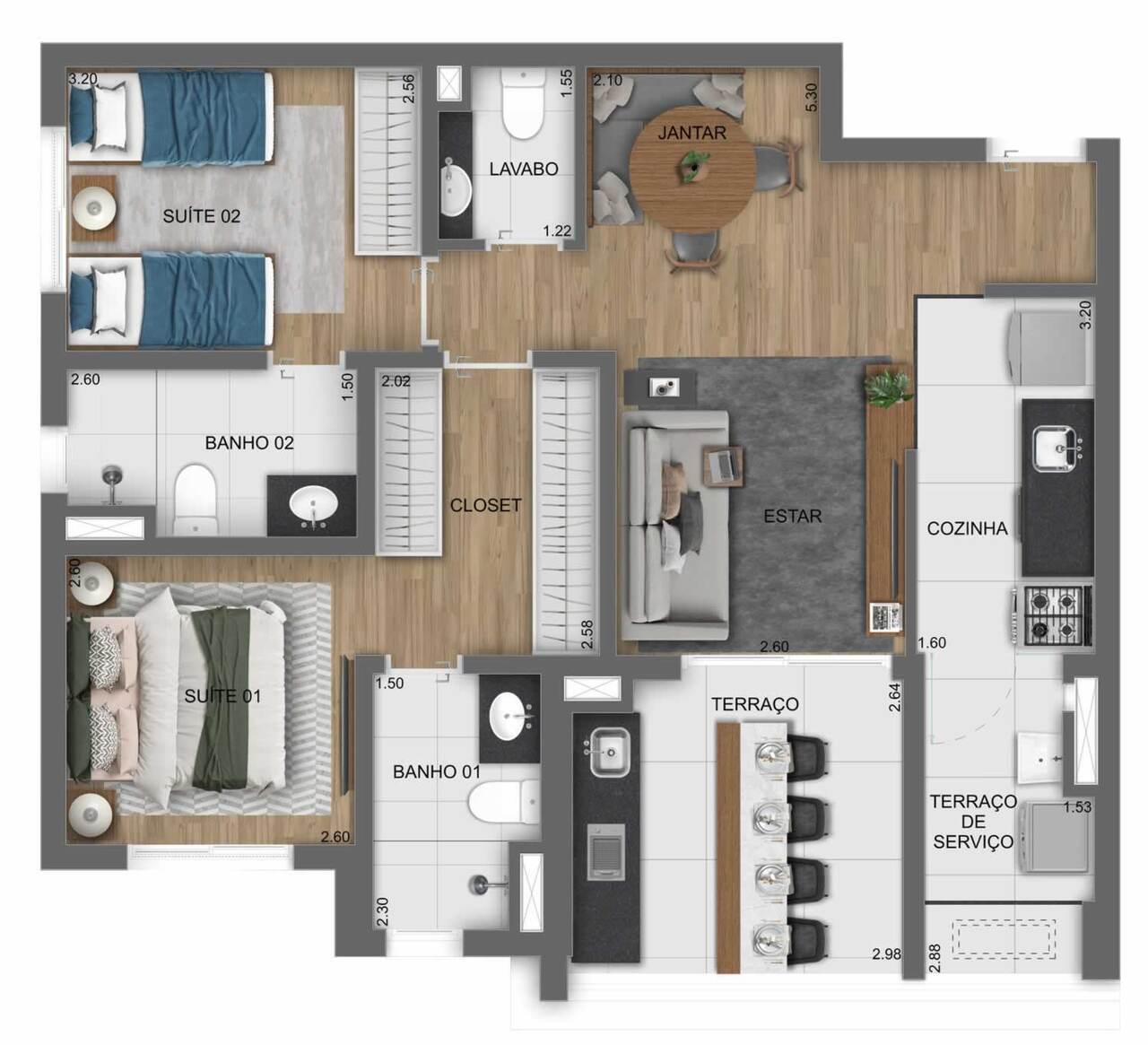 Apartamento à venda com 75m², 2 quartos com vaga - 17