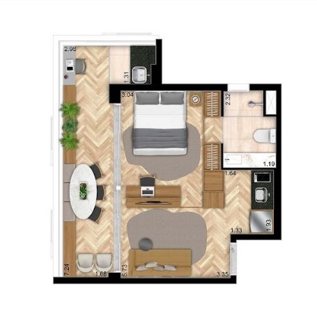 Studio à venda com 47m², 0 quartos com vaga - 23