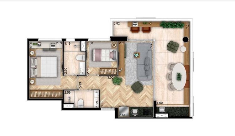 Apartamento à venda com 78m², 2 quartos com vaga - 23