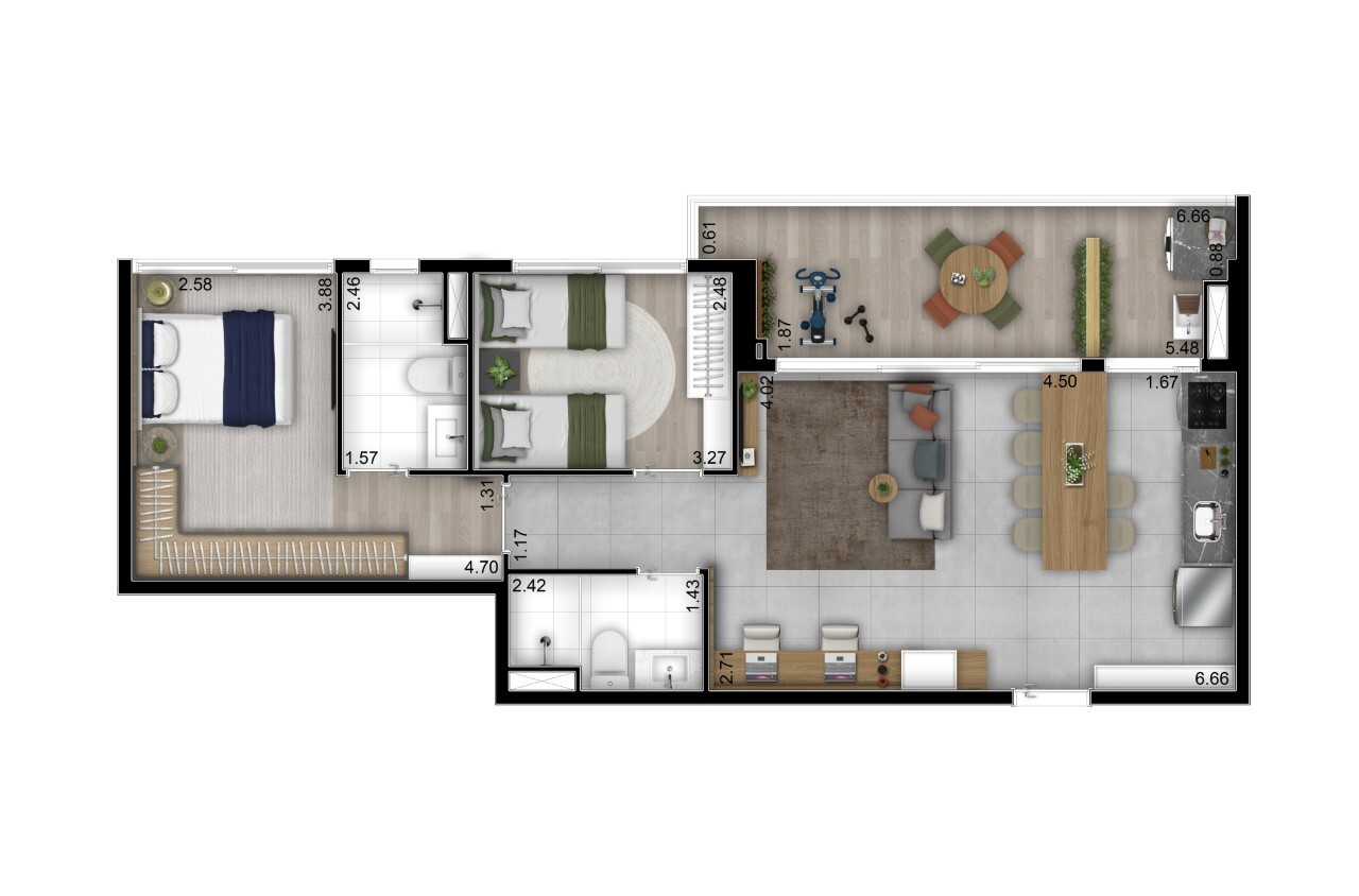 Apartamento à venda com 79m², 2 quartos sem vaga - 16