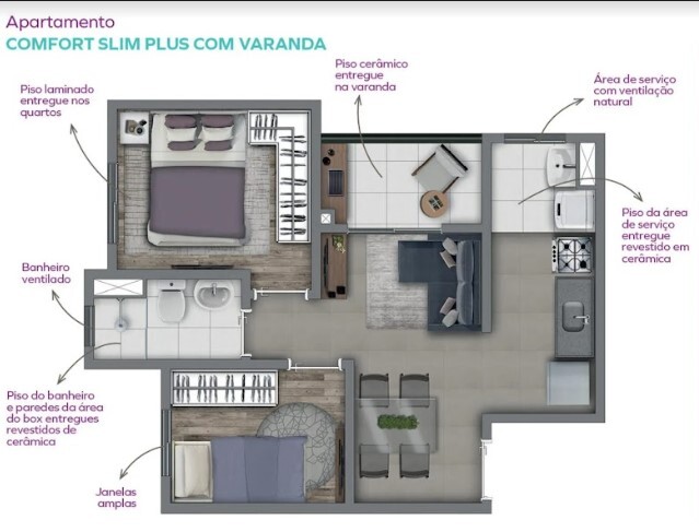 Apartamento à venda com 39m², 2 quartos sem vaga - 17