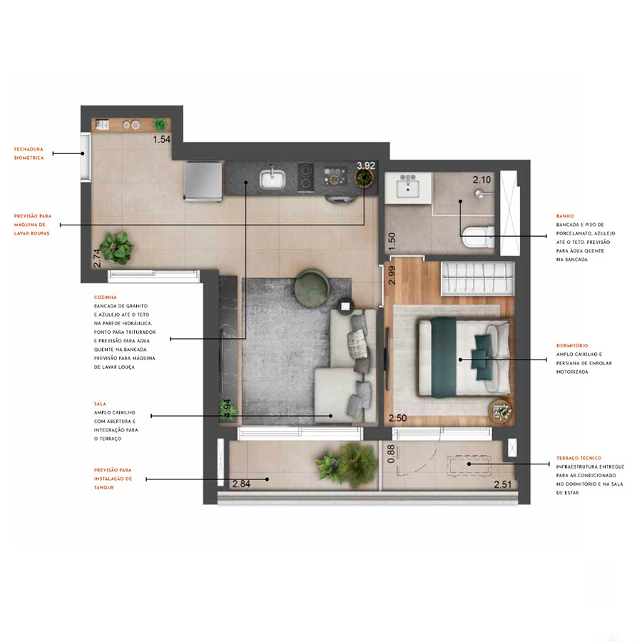 Apartamento à venda com 46m², 1 quarto sem vaga - 21