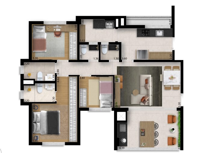Apartamento à venda com 94m², 3 quartos com vaga - 19