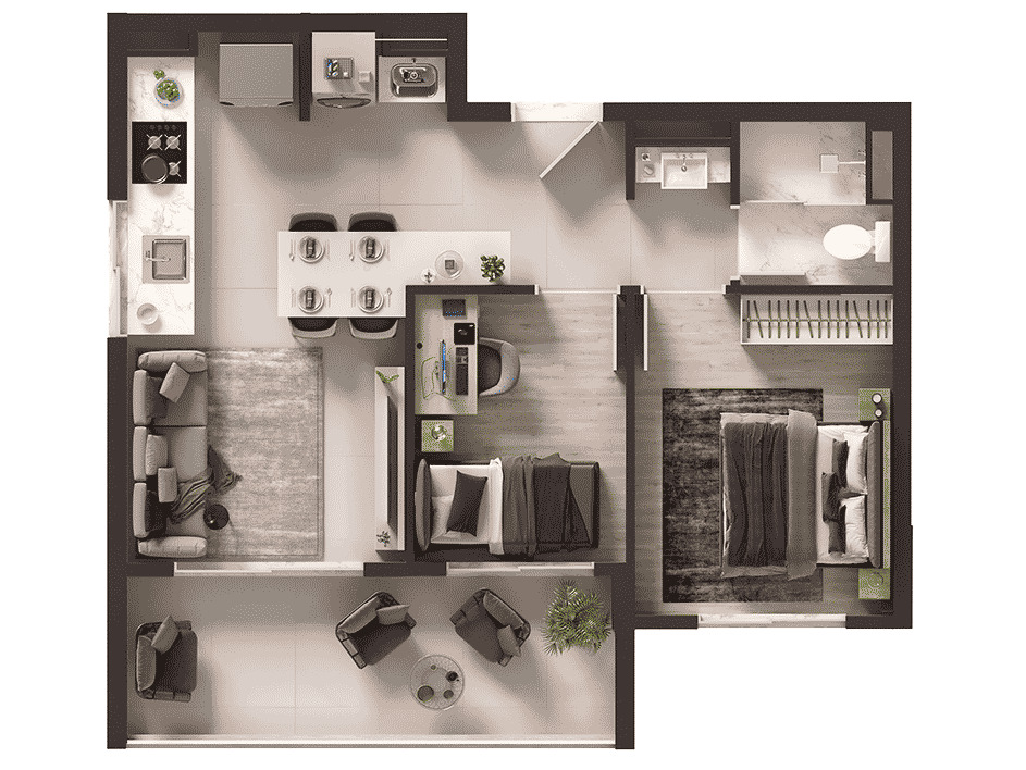 Apartamento à venda com 43m², 2 quartos sem vaga - 19