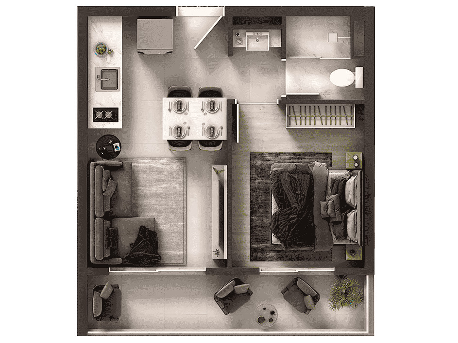 Apartamento à venda com 33m², 1 quarto com vaga - 19