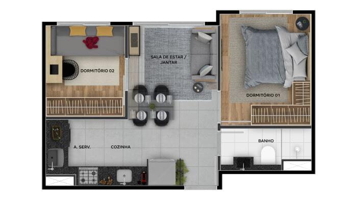 Apartamento à venda com 31m², 2 quartos sem vaga - 17