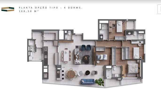 Apartamento à venda com 168m², 4 quartos com vaga - 21