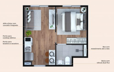 Apartamento à venda com 25m², 1 quarto sem vaga - 17