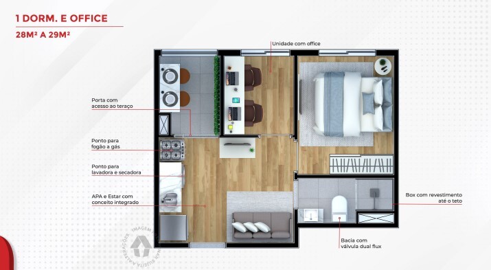 Apartamento à venda com 25m², 1 quarto sem vaga - 22