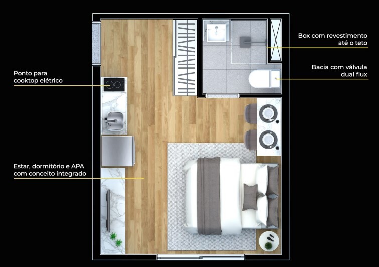 Studio à venda com 15m², 1 quarto sem vaga - 13
