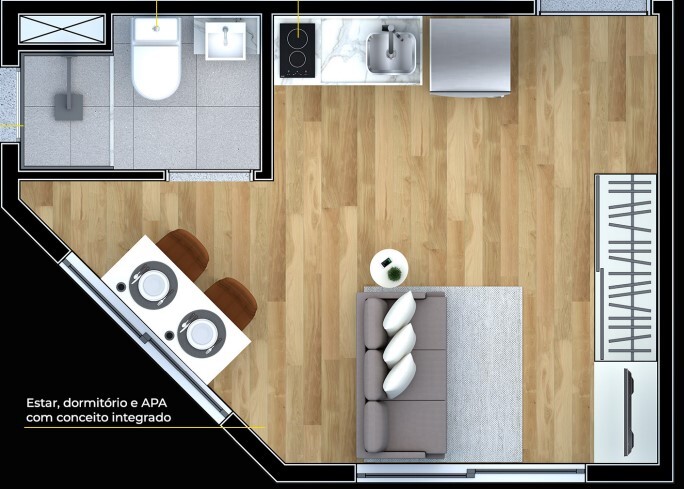 Studio à venda com 21m², 0 quartos sem vaga - 13