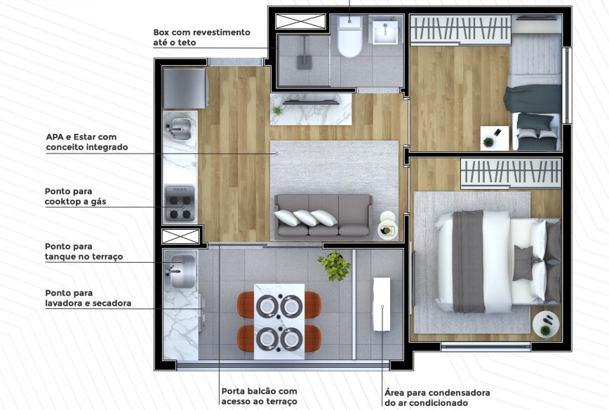 Apartamento à venda com 35m², 2 quartos sem vaga - 15