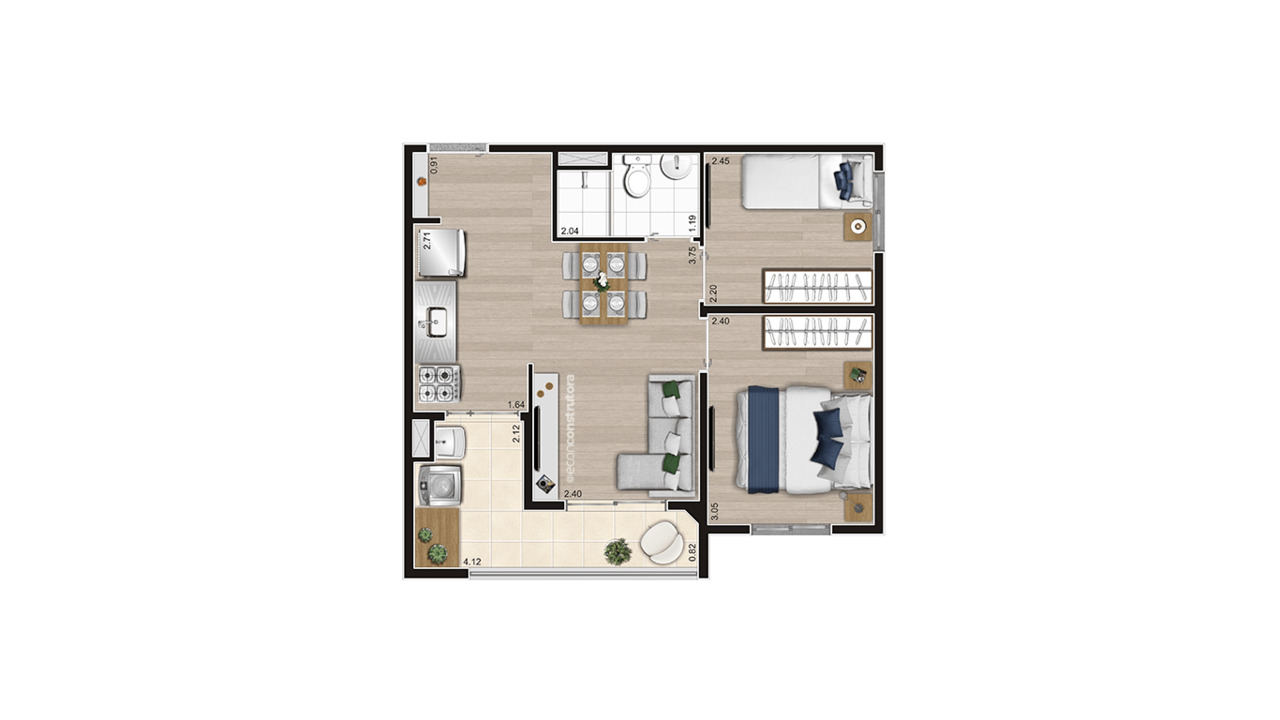 Apartamento à venda com 41m², 2 quartos sem vaga - 20