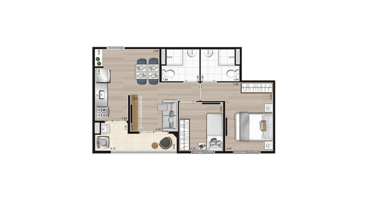 Apartamento à venda com 48m², 2 quartos sem vaga - 20